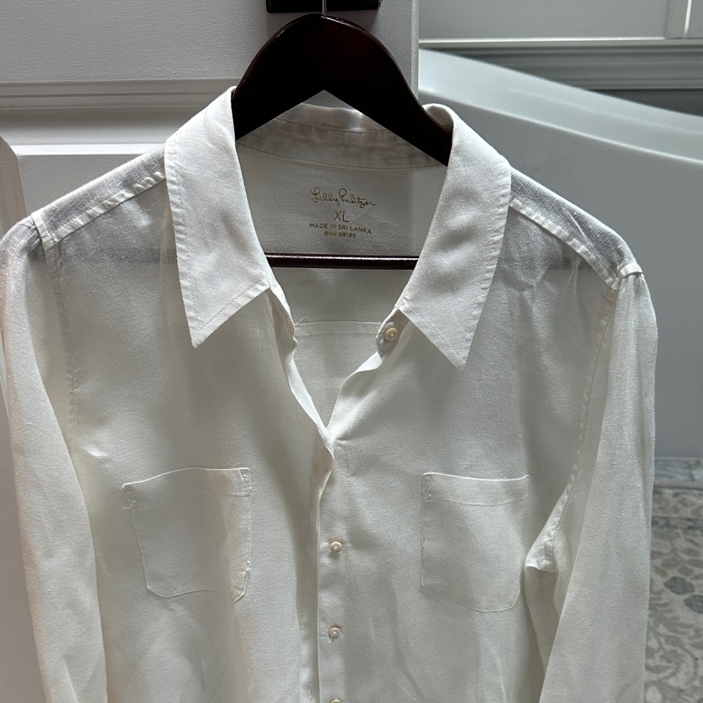 Lilly Pulitzer White Button Down Shirt